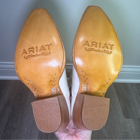 Ariat Casanova Western White Leather Cowboy Tall Boots - Picture 12 of 13